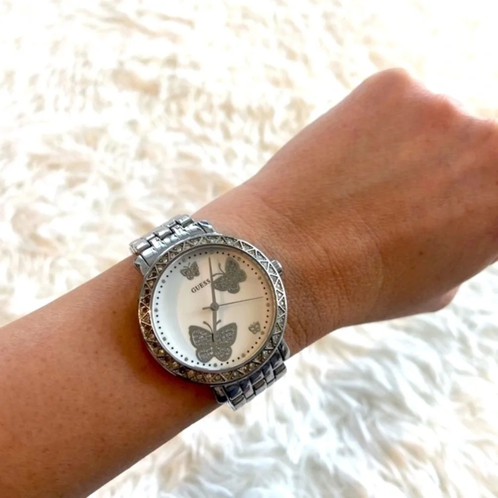 🤍 Stainless Steel Guess Butterfly Watch